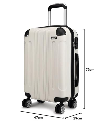 Kono 28 Inch Large Hard Shell Luggage Lightweight ABS 4 Wheels Spinner Business Trip Trolley Case Suitcase (Grey)