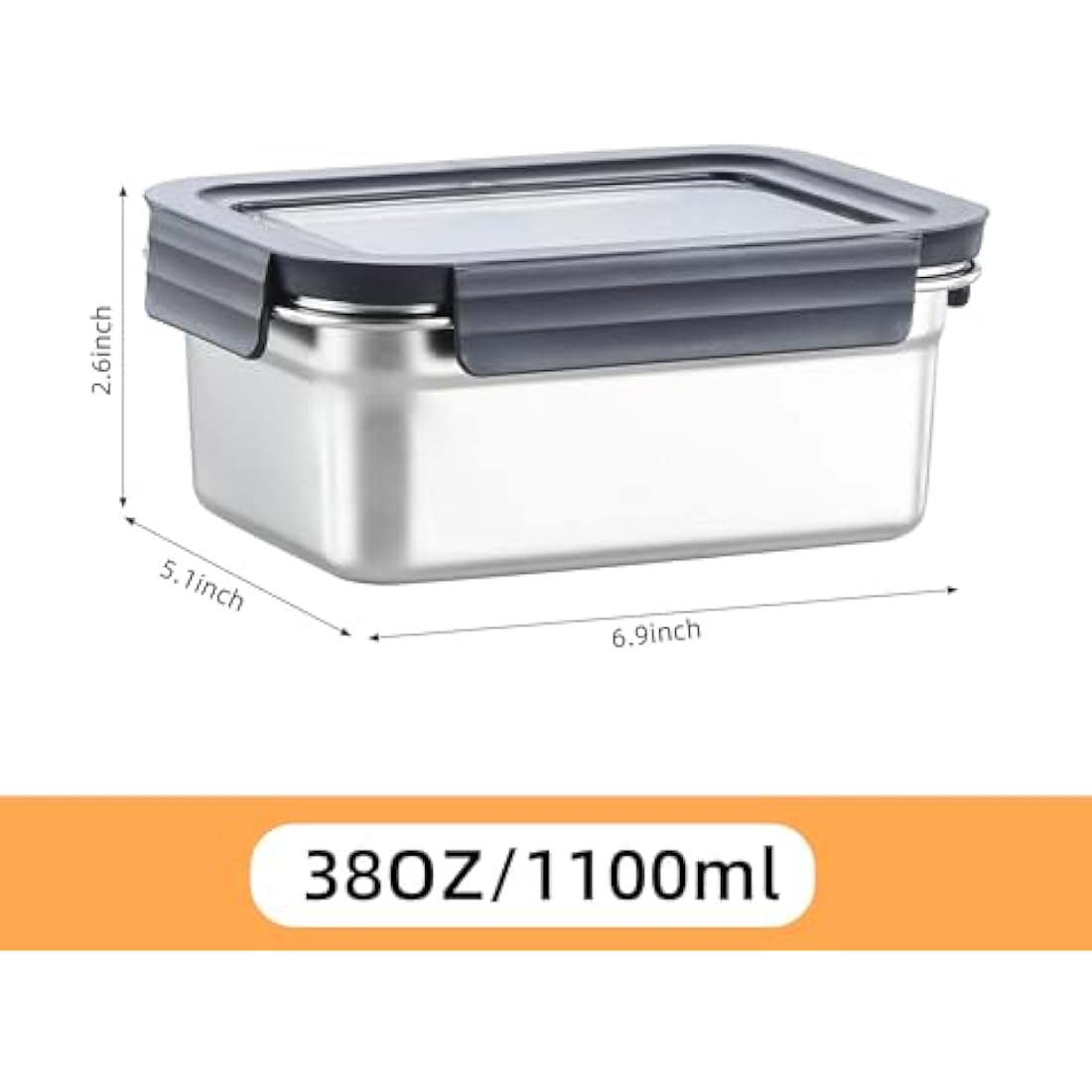 Misichao Stainless Steel Airtight Food Storage Containers with Lids - Stackable Meal Prep Food Containers for Kitchen & Pantry, Leakproof, Reusable Metal Bento Lunch Box 1100 ml 3 Count