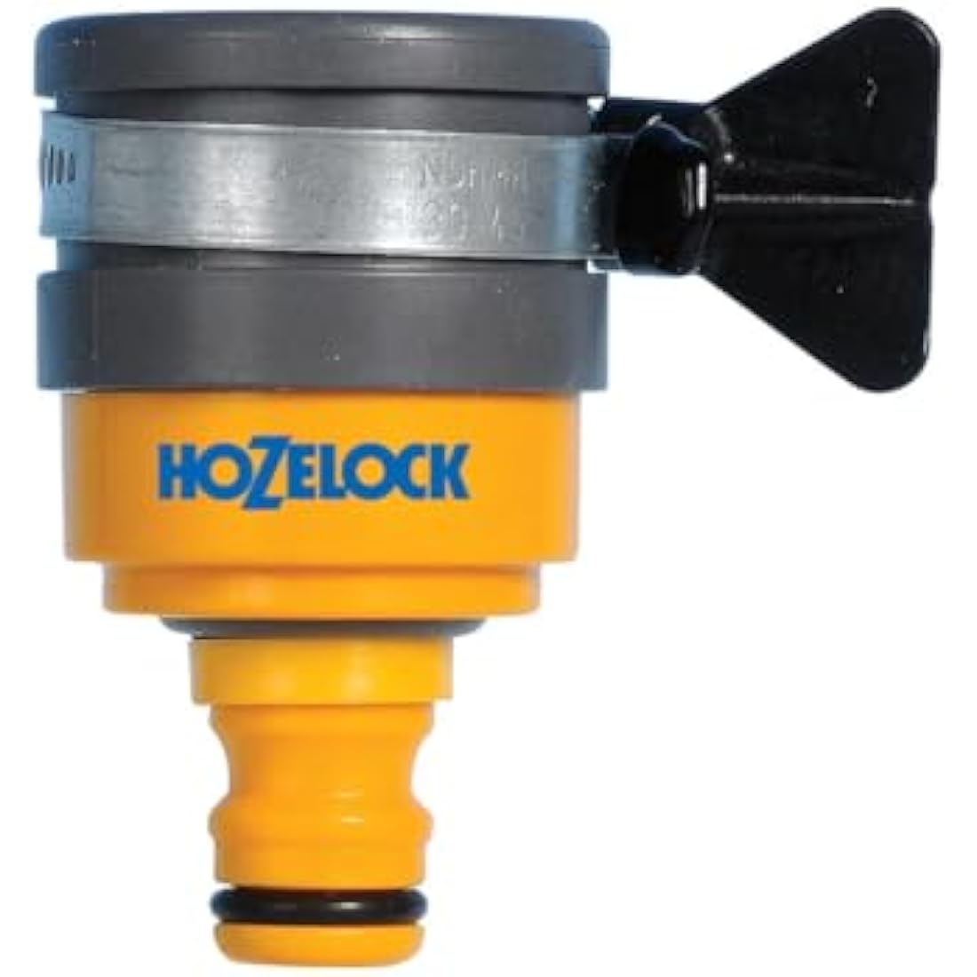 HOZELOCK - Indoor Tap Connector Round ø 20mm -24mm : For Modern Threadless Kitchen Taps, Adjustable Stainless Steel Collar, Easy and Tight Connection, Loose [2177P9000], Yellow