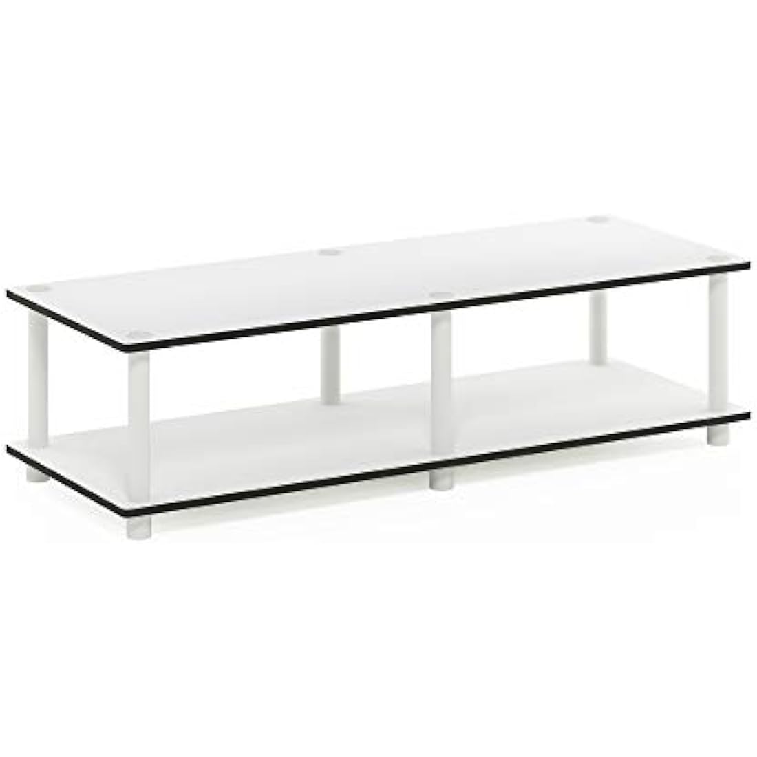 Furinno Toolless TV Stands, Wood, White/White, one size