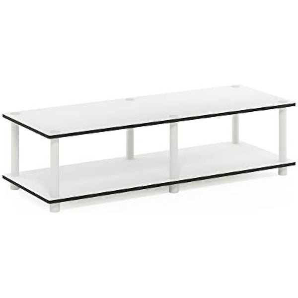 Furinno Toolless TV Stands, Wood, White/White, one size