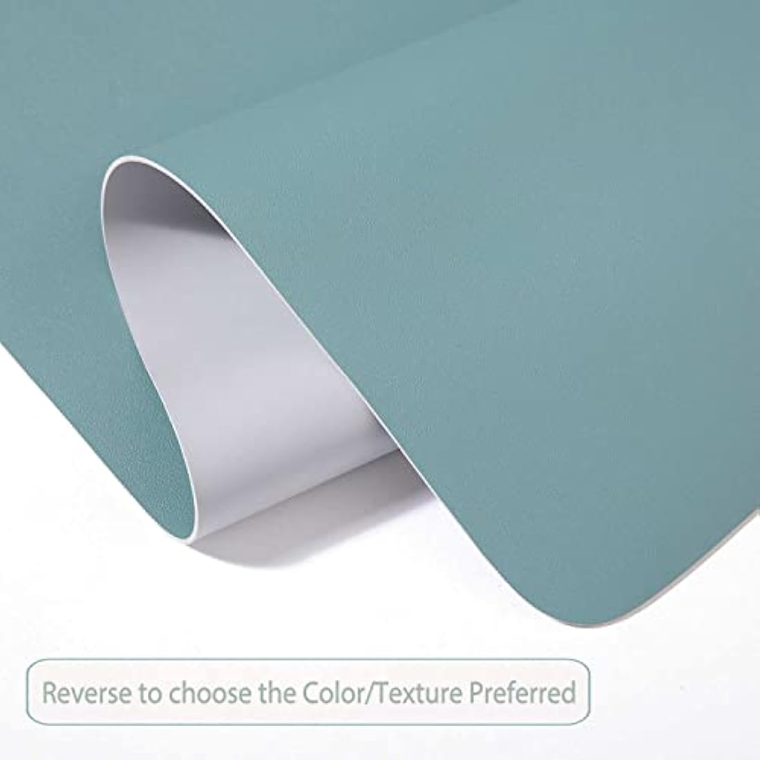 Desk Pad Large, Desk Mat, Extended Mouse Mat, Mouse Pad L, Desk Blotter, DOBAOJIA Laptop Pad Writing Pad for Office/Home, Dual-Side Use PU Leather Waterproof 35.4" X 16.9"(Greyish Green/Grey)