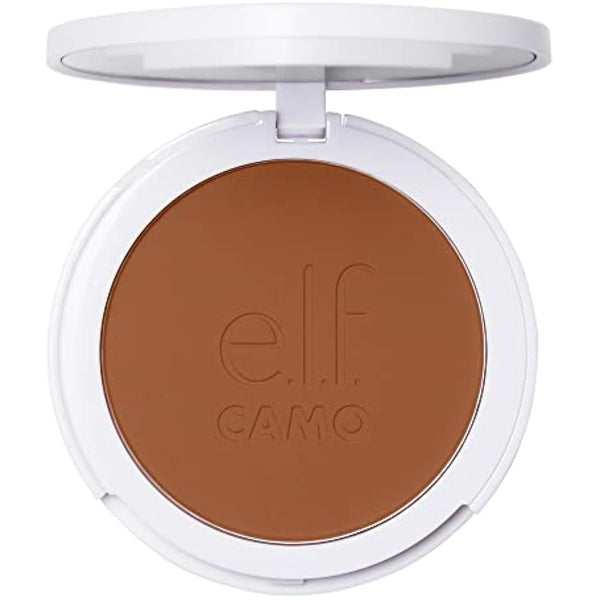 e.l.f. Camo Powder Foundation, Lightweight, Primer-Infused Buildable & Long-Lasting Medium-to-Full Coverage Foundation, Tan 460 W