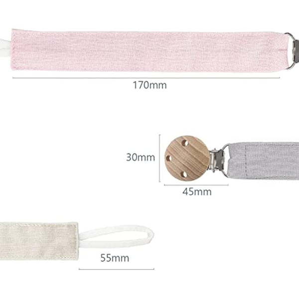 RUBY 3-Piece Dummy Chain Fabric Set, Cotton Dummy Chain for Girls and boy, Dummy Chains with Beech Wood Clip