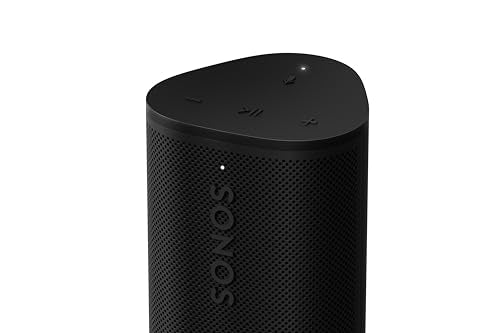 Sonos Roam 2 | Lightweight Portable Waterpoof Speaker with Bluetooth, WiFi, 10 hour battery life and Voice Control for Home and Outdoor Use - Black