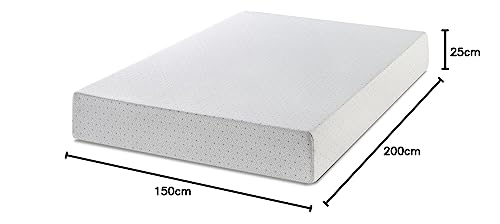 ZINUS Single Mattress - Memory Foam - 90x190cm/3x6ft - Height 13cm/5in - Medium Firmness - Orthopaedic Support with Comfort foam - Green tea Designed in UK standards