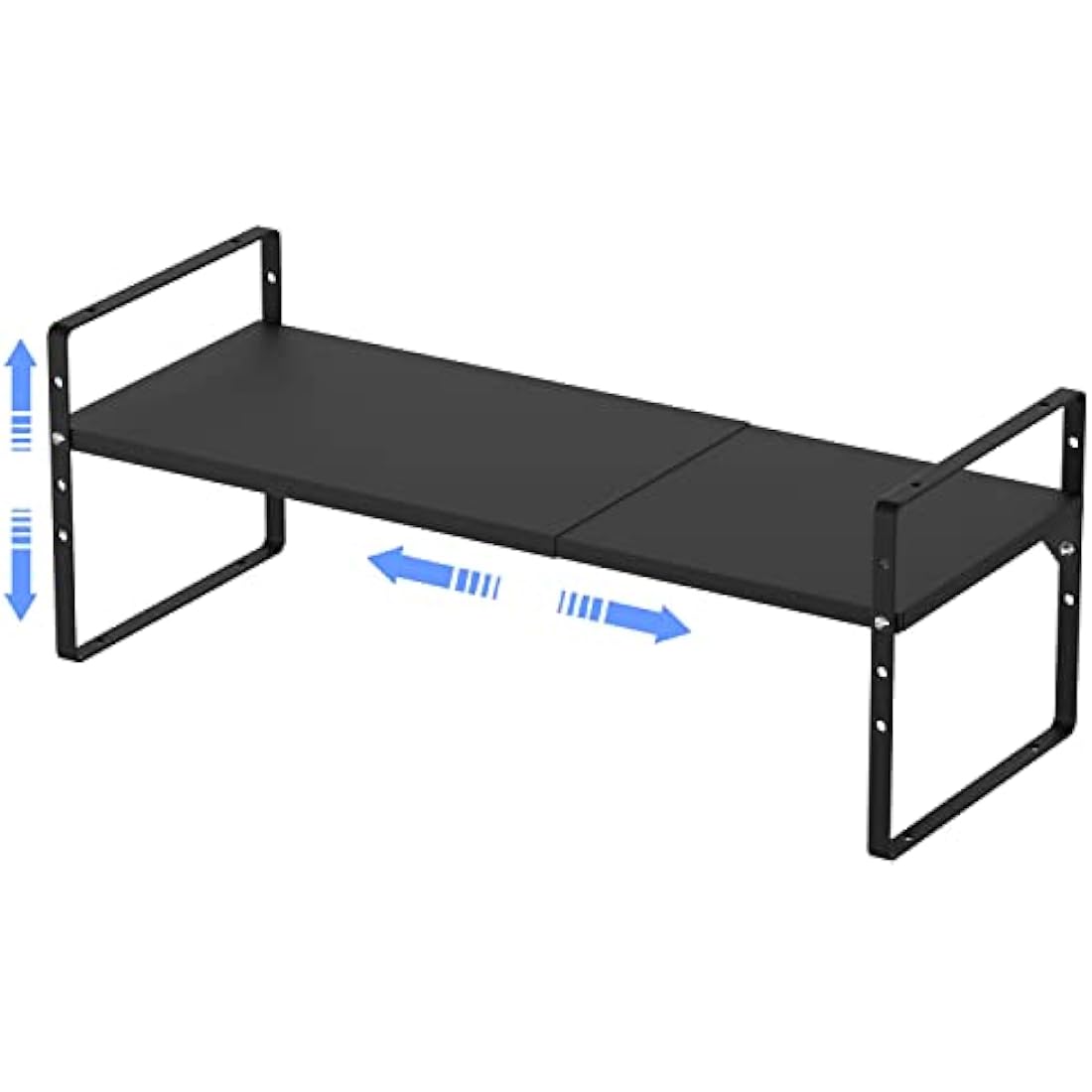 ARCCI Expandable Kitchen Cabinet Shelf Organizers, Stackable Metal Pantry Storage Shelves Rack, Adjustable Counter Spice Shelf for Cabinets, Countertop, Cupboard Organizers and Storage, Black