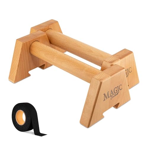 MAGIC SELECT Fitness Push Up Bars. Wooden Calisthenics. Parallettes Bars. Non Slip Push Up Bars for Pull-Ups. Gymnastics. Fitness. Yoga. Crossfit.