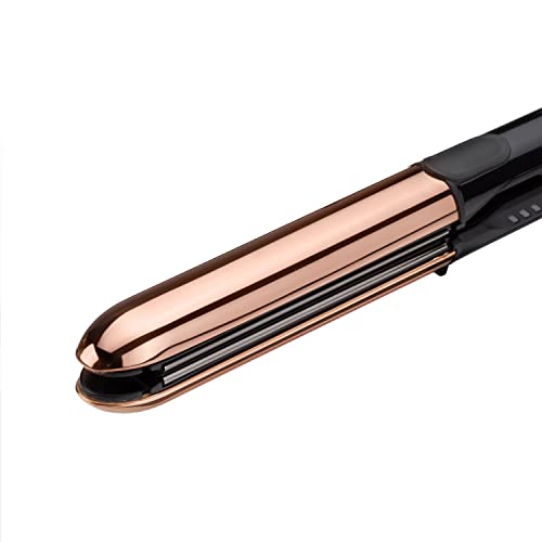 BaByliss Straight and Curl Brilliance Hair Straighteners - Curved Metal Design Easy Styling, Smoothing Titanium Plates, Ionic Anti-Frizz, Fast 15 Second Heat Up, 5 Heat Settings Up to 235°C, 2481U