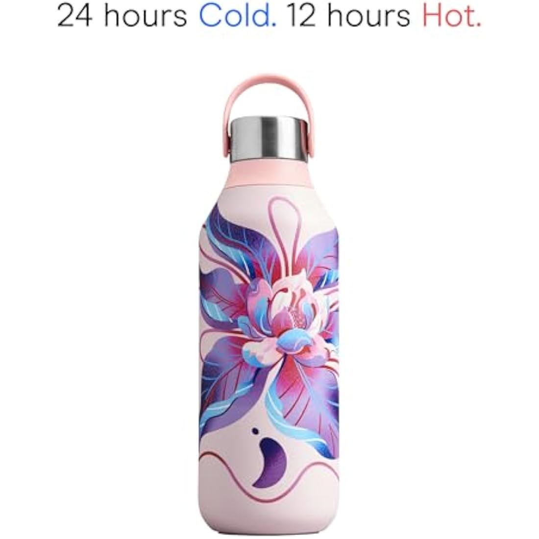 Chilly's Series 2 Water Bottle - Stainless Steel Thermal Bottles with Double Wall Vacuum, Soft Collar & Carry Loop - 24hrs Cold, 12hrs Hot - For Office, Home & Travel - Available in 350ml, 500ml & 1L