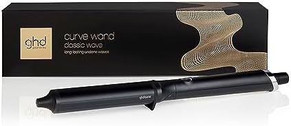 ghd Curve® Classic Wave Wand, 38mm - 26mm Oval Shaped Barrel, for Long-lasting Undone Texture or Glamourous Hollywood Waves, Optimum Styling Temp 185ºC, Protective Cool Tip, Auto Sleep Mode Black