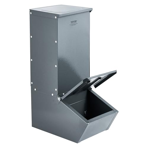 VEVOR Hog Feeder, 3.7 Bushel Capacity, Double Door Pig Feeder, Heavy Duty Steel Piglets Feeder, Multipurpose Trough Creep Feeder, Outdoor Livestock Feeder Farm Accessory for Feeding up to 8 Hogs