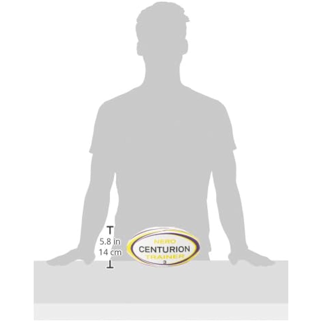 Centurion Nero Trainer Rugby Ball, Yellow, Size 4
