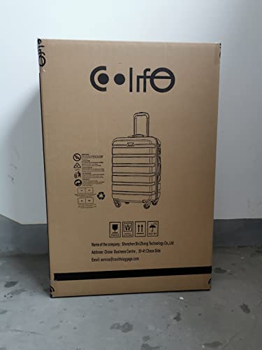 COOLIFE Suitcase Trolley Carry On Hand Cabin Luggage Hard Shell Travel Bag Lightweight with TSA Lock and Durable 4 Spinner Wheels (Lemon Yellow, L(77cm 93L))