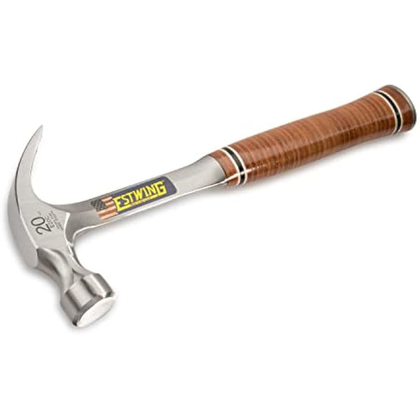 Estwing E20C Curved Claw Hammer - Leather Grip,Blue Finish,560g (20oz)