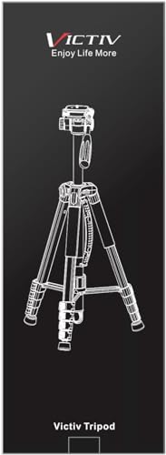 Victiv 72-inch Camera Tripod Aluminum Monopod T72 Max. Height 182cm- Lightweight and Compact for Travel with 3-way Swivel Head and 2 Quick Release Plates for DSLR Video Shooting - Black