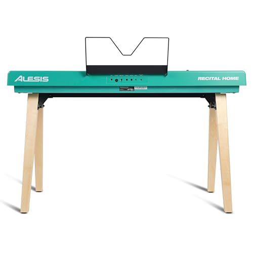 Alesis Recital Home Digital Piano with 88 Hammer Action Weighted Keys, Stand, Pedals and Lessons, Turquoise