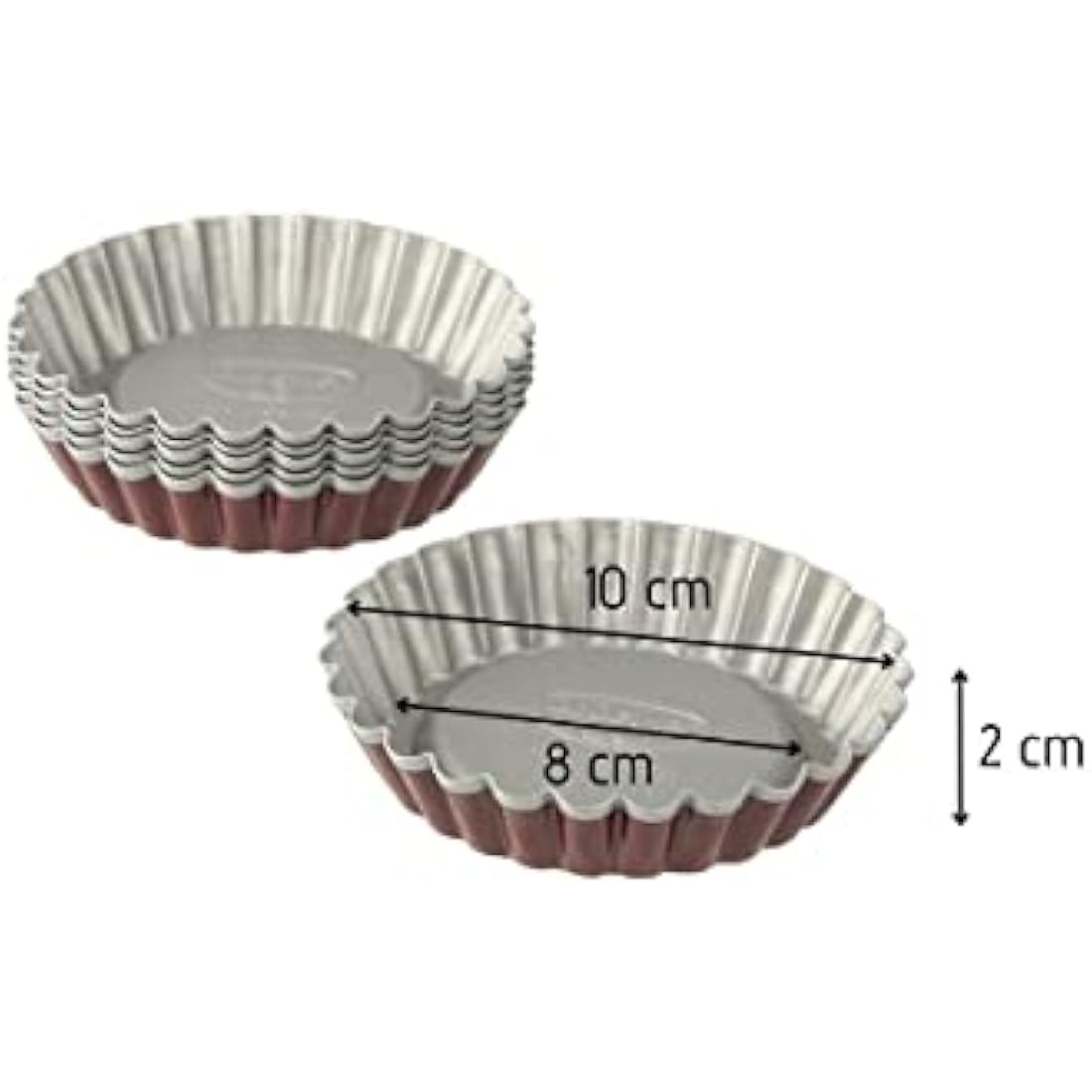Dr.Oetker Tartelets Moulds Classic Set of 6 Ø10 cm in Brown-Silver, 10 x 10 x 3 cm