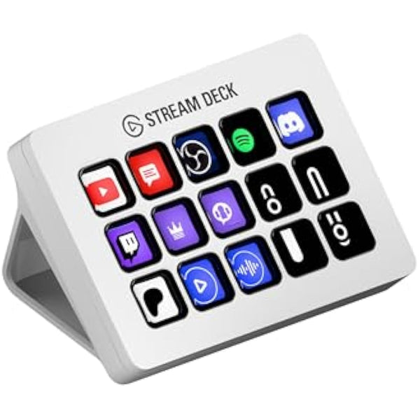Elgato Stream Deck MK.2 White – Studio Controller, 15 macro keys, trigger actions in apps and software like OBS, Twitch, YouTube and more, works with Mac and PC