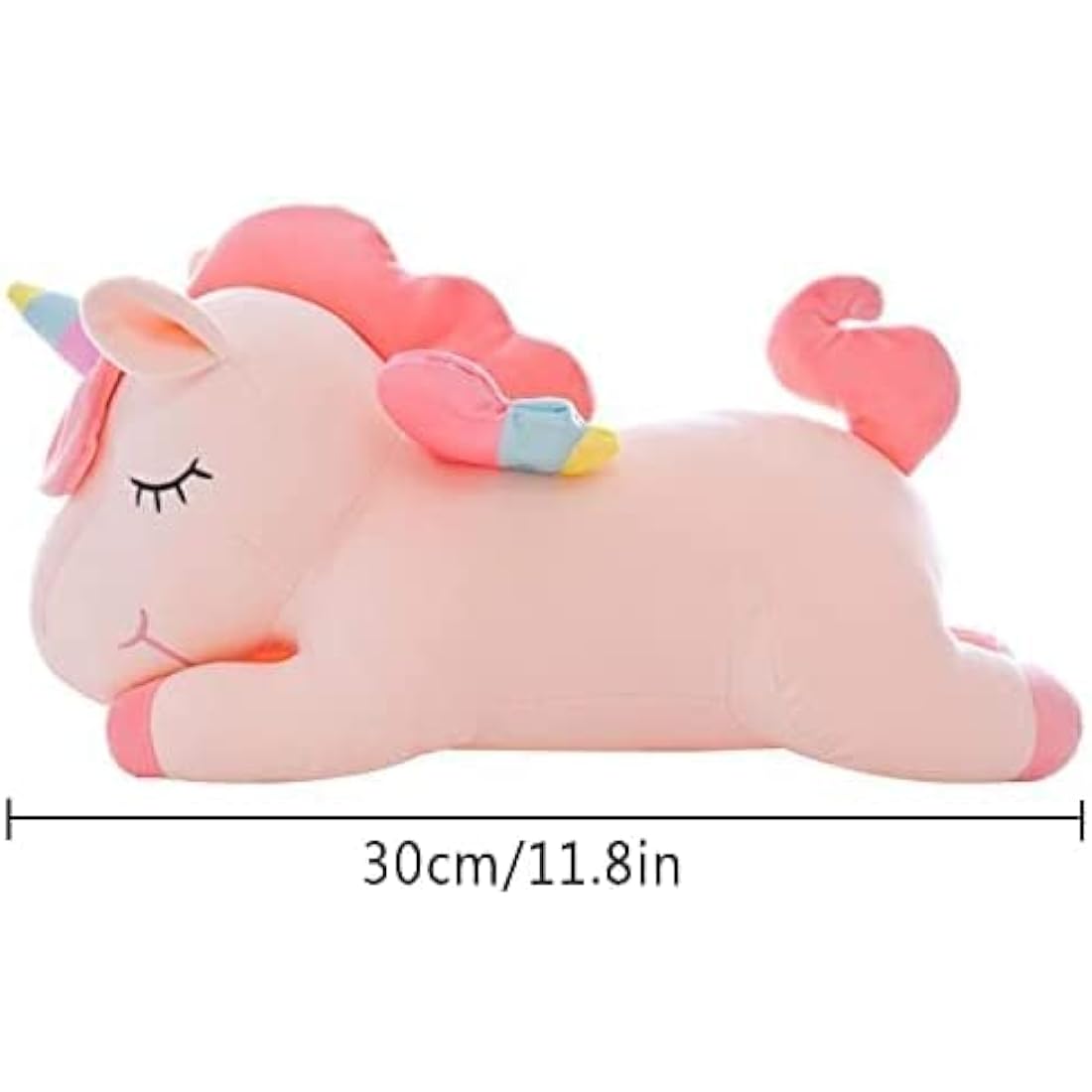 Unicorn Stuffed Animal Toys Cute Soft Unicorn Plush Hugging Pillow with Rainbow Wings Kawaii Toy for Kids Girls(Pink, 30cm/11.8Inch)