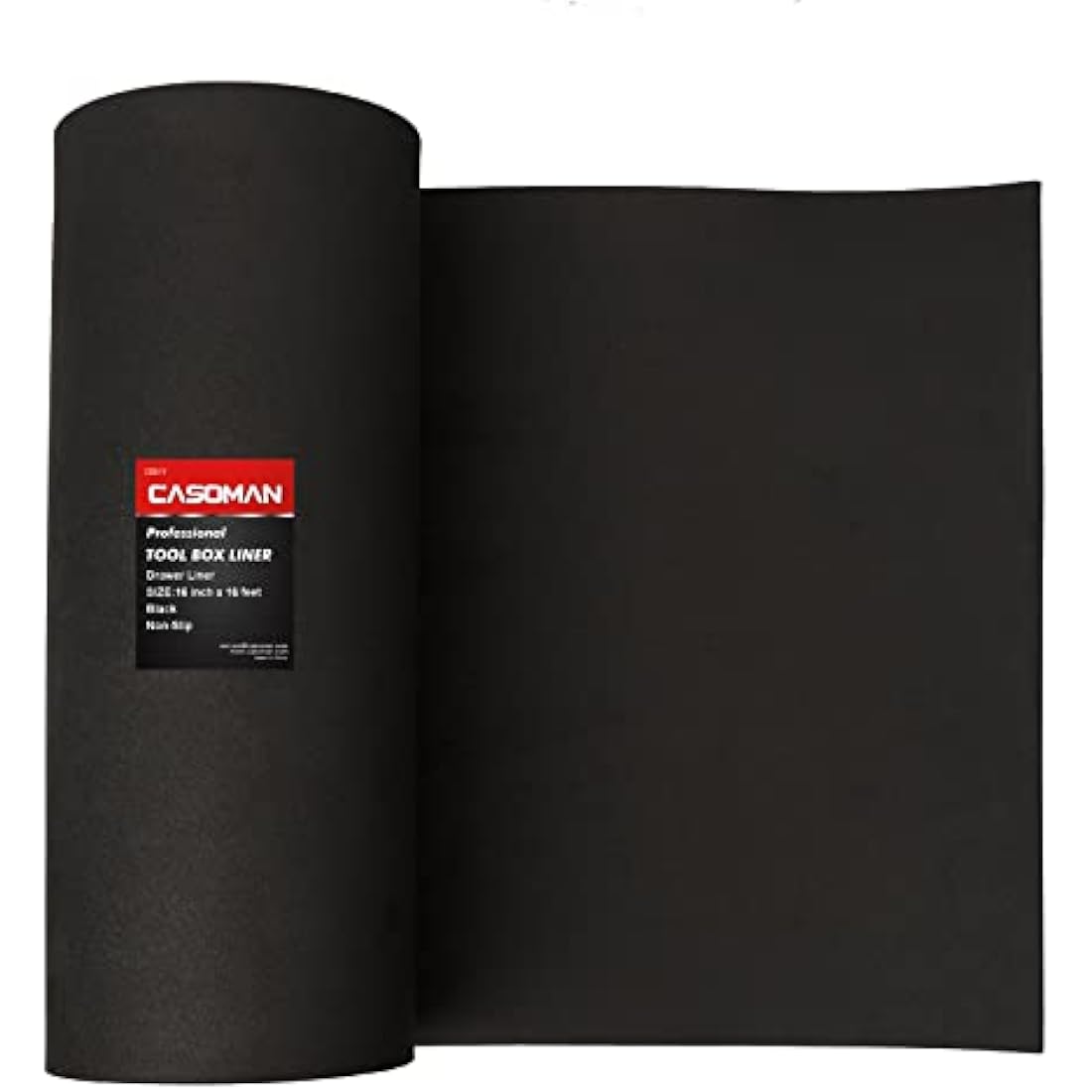 CASOMAN Professional Tool Box Liner, Toolbox Drawer Line - 16 inch(wide) x 16 feet (long), Non Slip Matting Roll, Black