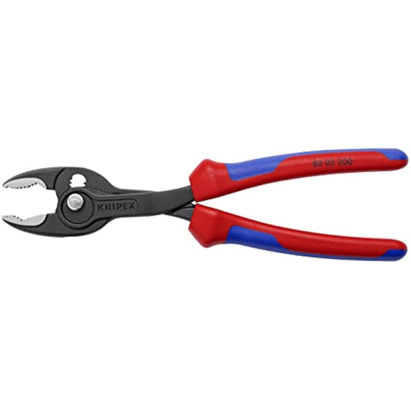 KNIPEX 82 02 200 TwinGrip front and side gripping pliers with comfort handles grey atramentized 200 mm