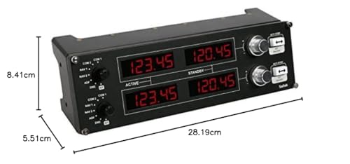 Logitech G Saitek Pro Flight Switch Panel, Professional Simulation Switch Controller, LCD Display, Five-Position Magneto Dial, Realistic Gear Control, USB, PC - Black