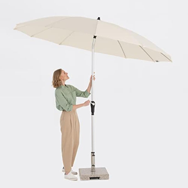 Doppler Asia Look SL-AZ Auto Tilt Parasol, 250 cm, Anthracite, Garden Umbrella, Bendable, Crank Umbrella with UV Protection 50+, Aluminium Crank Umbrella, Rain-Repellent Polyester Canopy