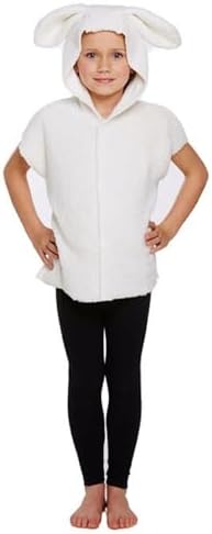 HENBRANDT Children’s White Sheep Costume Fleece Lamb World Book Day School Play Xmas Nativity Halloween Animal Fancy Dress Outfit for Kids Fancy Dress for Girls and Boys