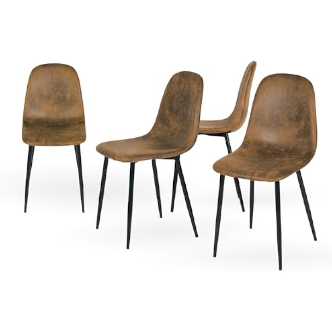 Homy Casa Set of 4 Dining Chairs Soft Chairs and Backrest Kitchen with Solid Metal Legs for Living Room Lounge Home Brown