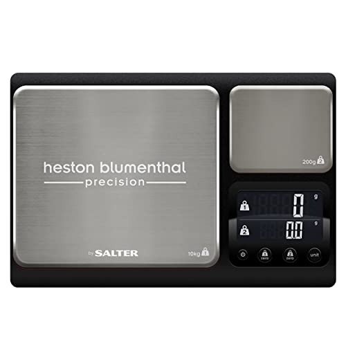 Heston Blumenthal Precision by Salter 1049A HBBKDR Digital Kitchen Scale  Dual Electronic Baking Scale, Large 10kg Platform, Small 200g Precision