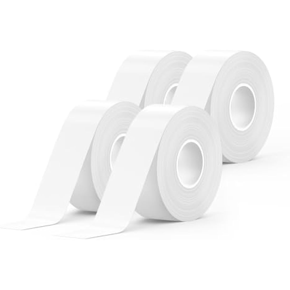 SUPVAN E10 & E11 & E16 Label Maker Tape, 4 Rolls 15mm × 6m Genuine Continuous Laminated Thermal Label Tape Refill, Waterproof Oilproof Child-Safe Durable Auto Detect Labels, Black on White