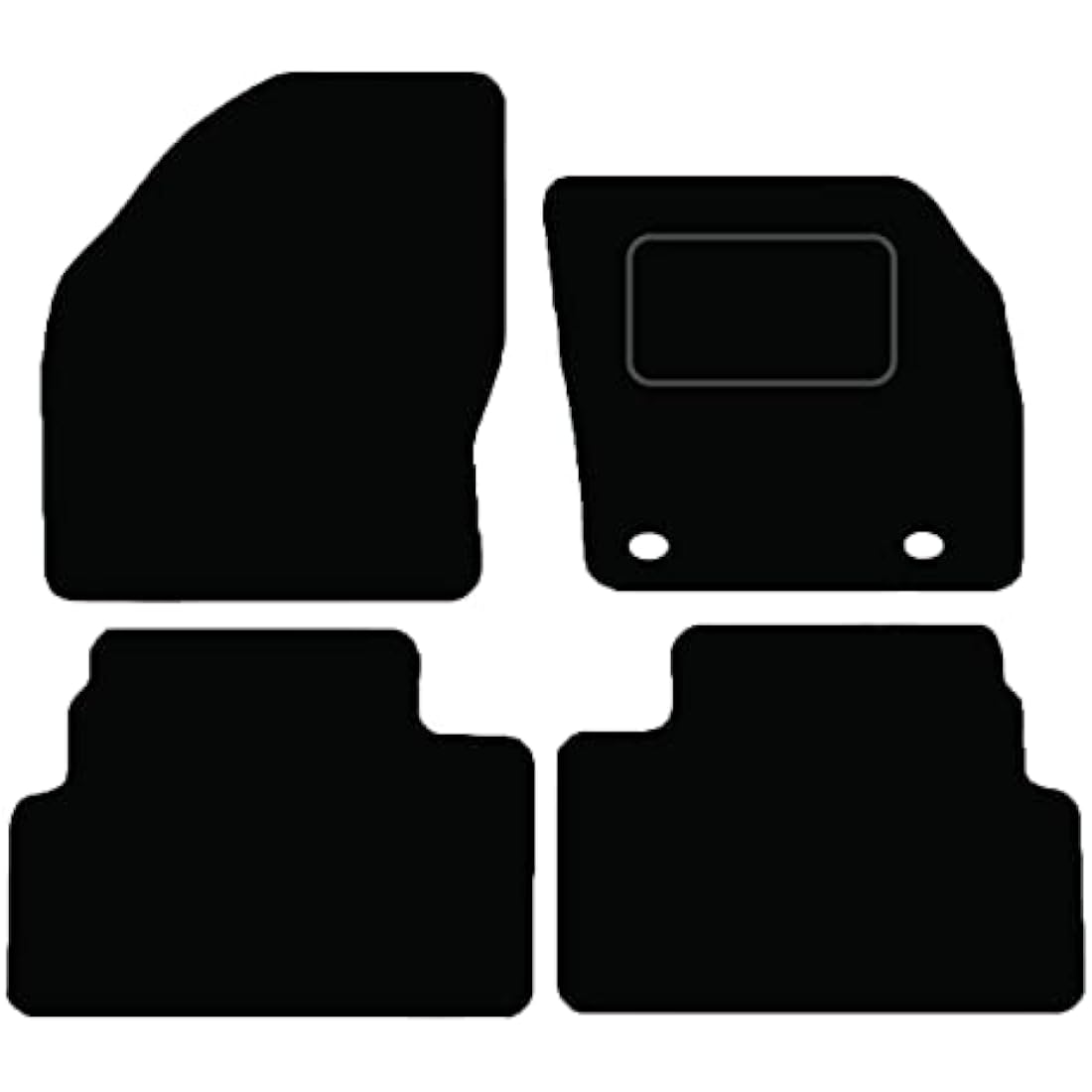 Lusso Floor Carpet Mats for Car | Tailored/Compatible to Fit Ford Kuga 2008 to 2012 | with unique logos Carpet | Front & Rear with Heel Pad | 4-Piece Set (Red edging)