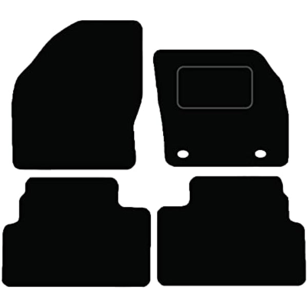 Lusso Floor Carpet Mats for Car | Tailored/Compatible to Fit Ford Kuga 2008 to 2012 | with unique logos Carpet | Front & Rear with Heel Pad | 4-Piece Set (Red edging)