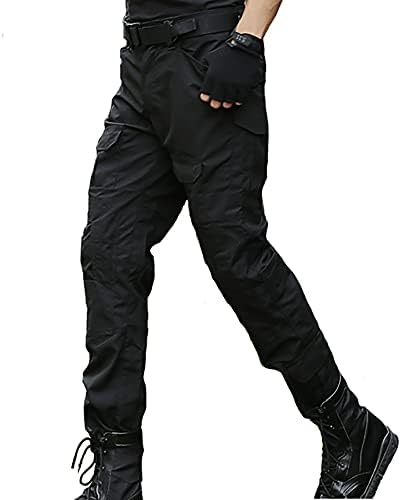 JOYASUS Men's Tactical Combat Trousers with Knee Pads, Ripstop Multi-Pocket Airsoft Paintball Pants for Outdoor Hiking Hunting, Durable Cargo Work Trousers