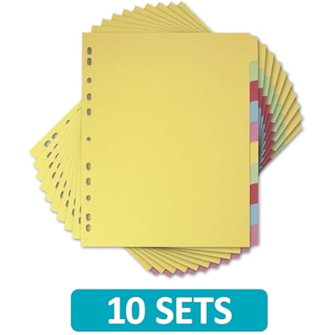 Elba A4+ (Extra Wide), 10 Part Card Dividers, Assorted, 10 Sets