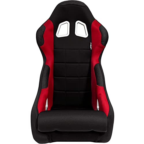 AutoStyle Sport seat 'K5' - Black/Red - Non-reclinable back-rest - incl. slides