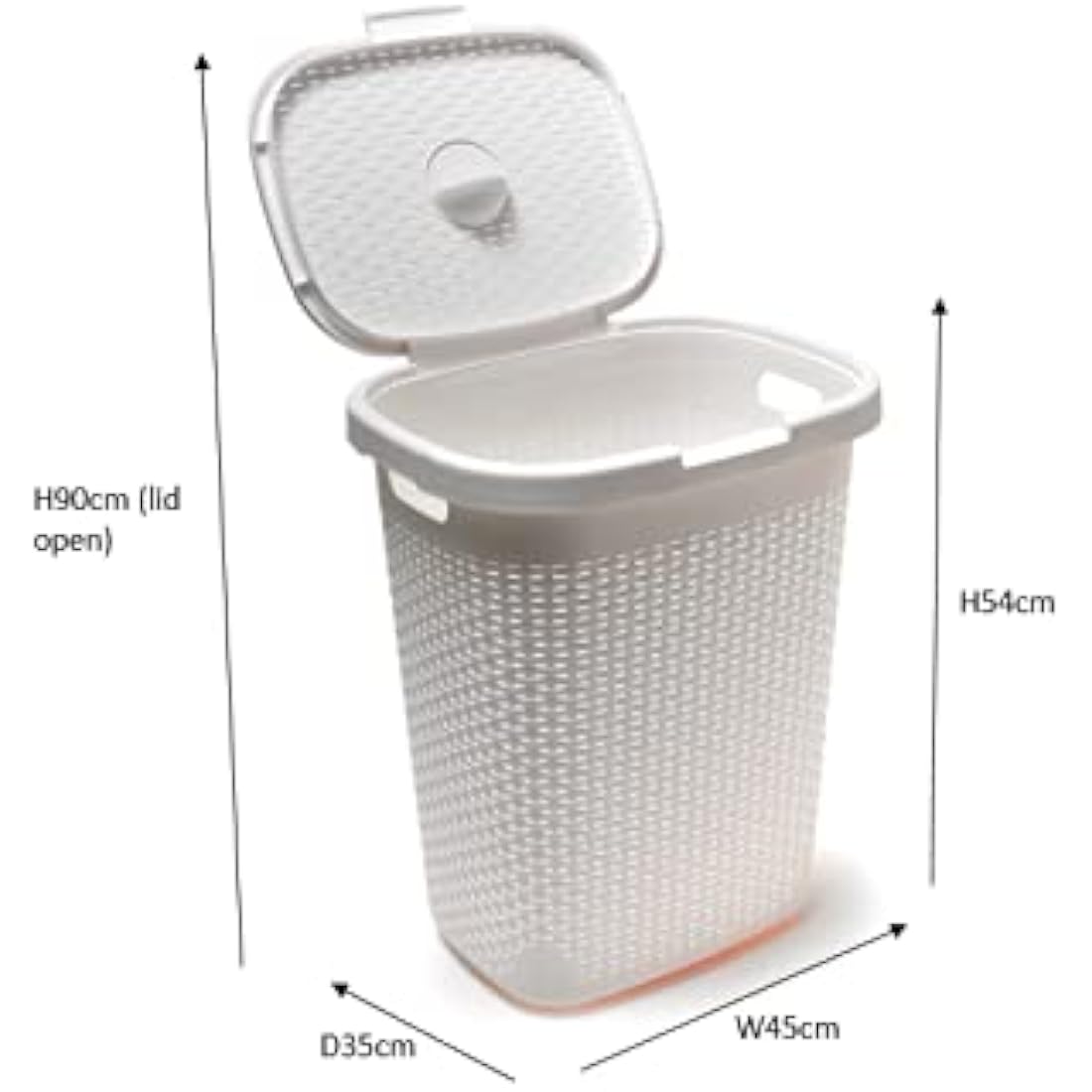 Addis 50 Litre Calico Faux Rattan Hamper, Cream