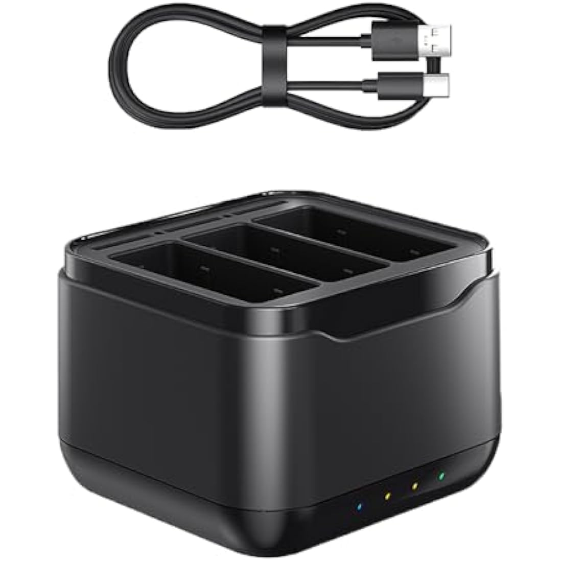 CERFFOOL Battery Charger for GoPro Hero 13 BLACK with Type-C Cable and Micro SD Card Storage 3 Channels Multi-function Charging Box for Action Camera Accessories