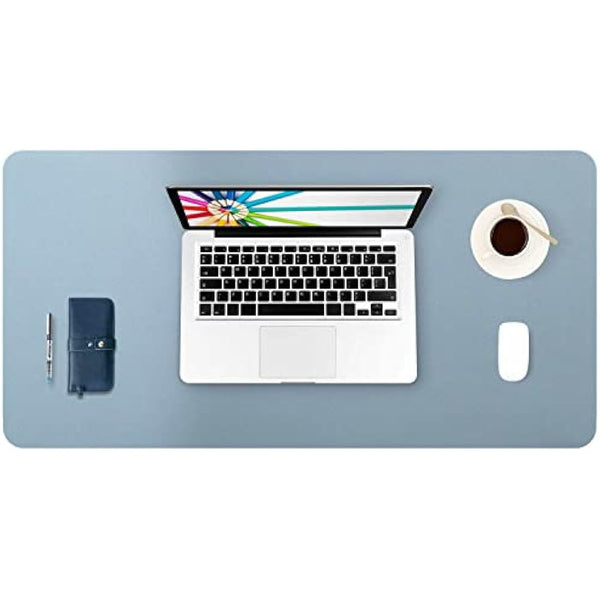 Desk Pad Large, DOBAOJIA Desk Mat, Laptop Mat, Writing Pad, Desk Blotter, Extended Mouse Mat, Large Mouse Pad for Office/Home, PU Leather Waterproof +Suede Non-Slip 27.5" X 13.8" (Grayish Blue)