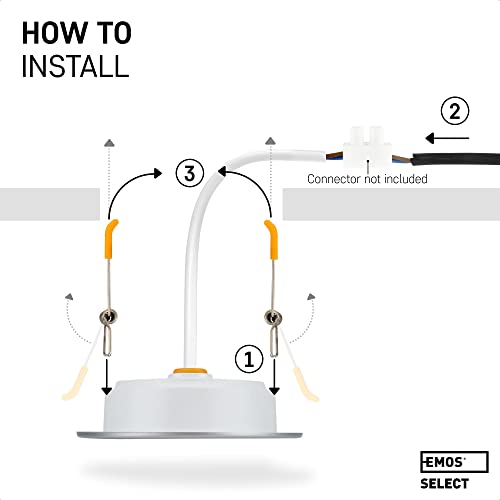 EMOS LED Downlights for Ceiling, 5W/500 Lumens, Warm White 3000K | IP54 Waterproof LED Spot Lights for Bathroom etc. | Set of 6 Recessed LED Ceiling