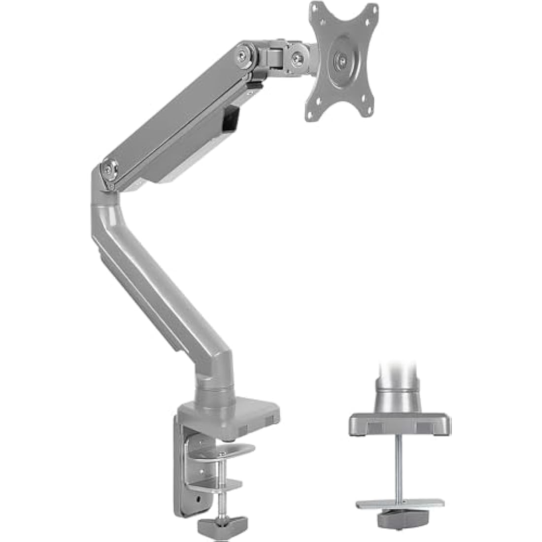 Mount-It! Single Monitor Arm Mount | Desk Stand | Full Motion Height Adjustable Articulating Mechanical Spring Arm | Fits 24 27 29 30 32 Inch VESA Compatible Computer Screen | C-Clamp and Grommet Base