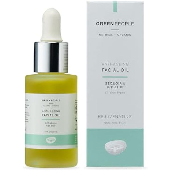 Green People Anti-Ageing Facial Oil - Paraben & Alcohol Free - Cruelty Free & Vegan, 30ml