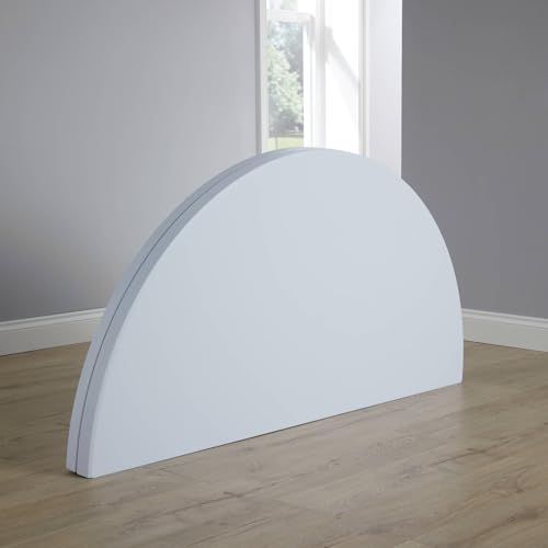 Home Source Folding Trestle Round 5ft Heavy Duty Table for Camping Catering BBQ Picnic Party Car Boot Sale, White