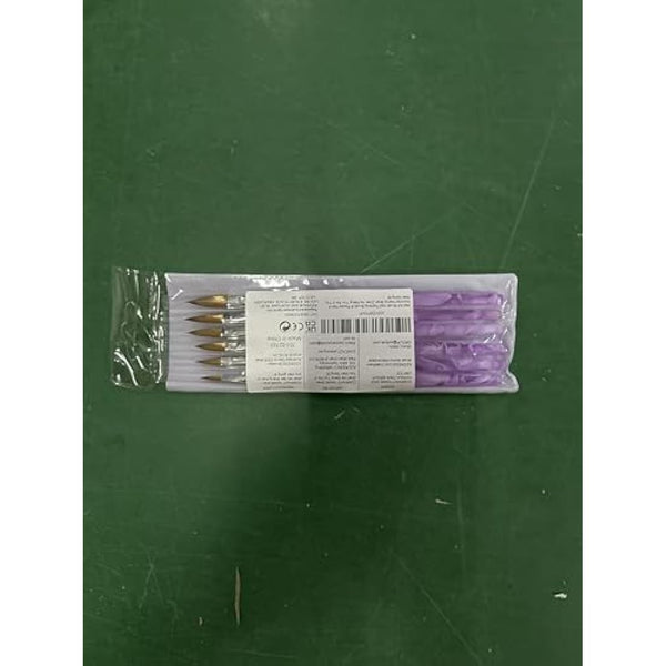 6-Piece Nail Art Tips Builder Brush - UV Gel & Acrylic Nail Brush for Salon & DIY