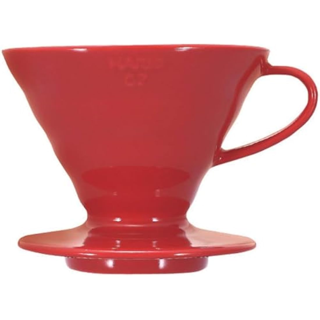 Hario V60 Ceramic Coffee Dripper | V-Shaped Cone Coffee Dripper With Heat Retention, Red, Size 02