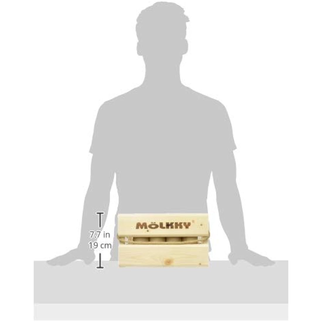 Mölkky Original - Birch Wood 12 Skittles, 1 Stick - Wooden Throwing Game for Outdoor, Garden, Picnic, Beach, Lawn, Leisure, Party - Molkky Game for Family, Groups, 2+ Players, 6+ Age