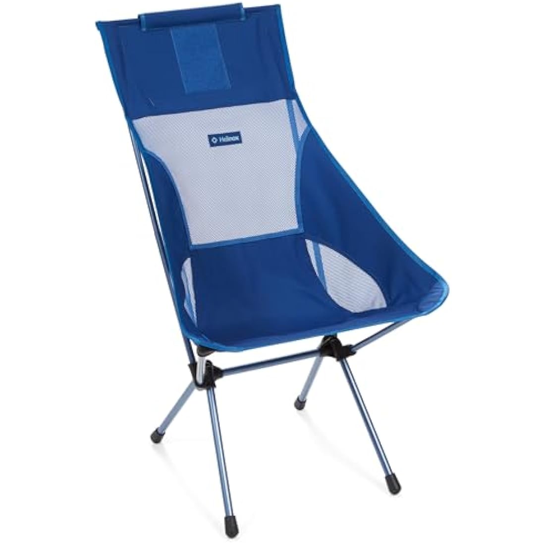 Helinox Sunset Chair Lightweight, High-Back, Compact, Collapsible Camping Chair, Blue Block, with Pockets