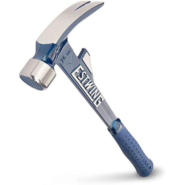 Estwing E6-24TM 24oz 16-inch Milled Face Hammertooth Hammer with Vinyl Shock Reduction Grip, Blue