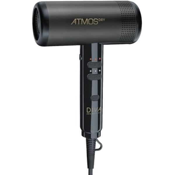 Diva Pro Styling Atmos Dry Compact Diffuser Hairdryer - Ultra high-Powered, Lightweight and Incredibly Quiet